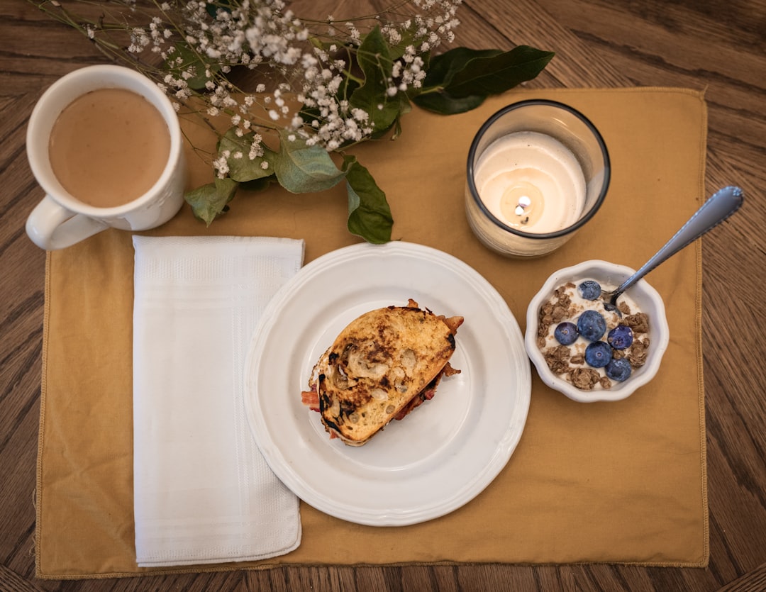 Breakfast setting with toast - hot sandwich maker